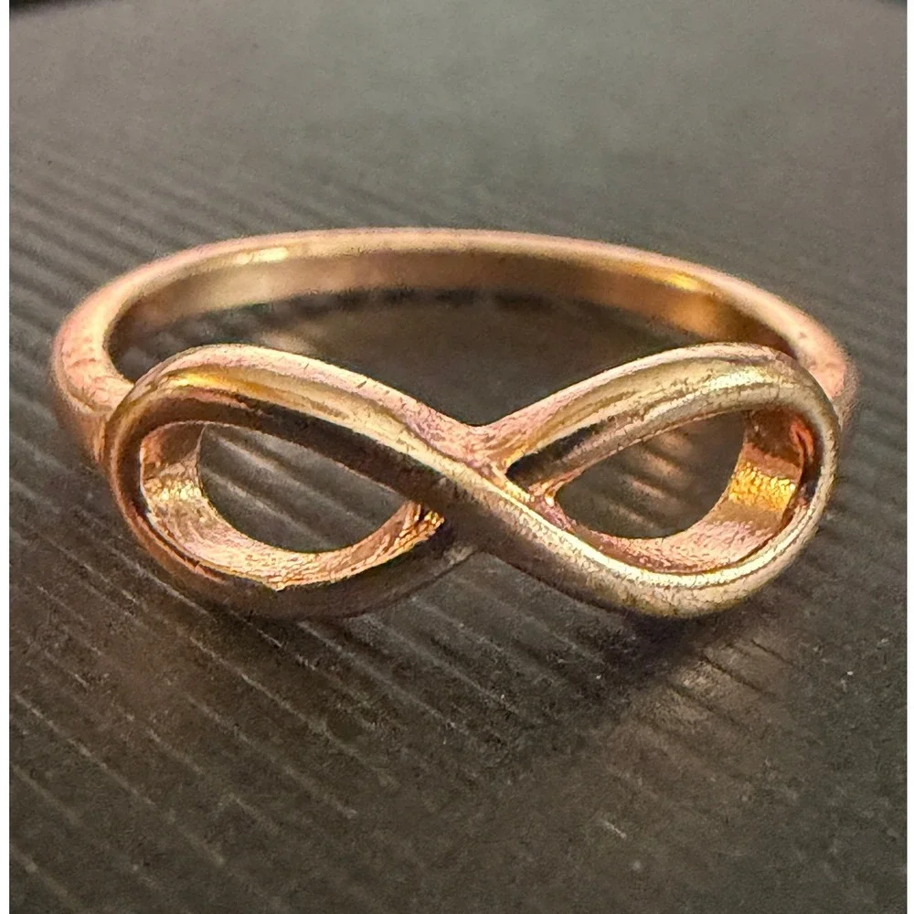 Infinity Ring Rose Gold Tone Size 6